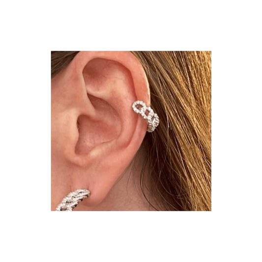 Chunky Chain Cuff Silver Earring