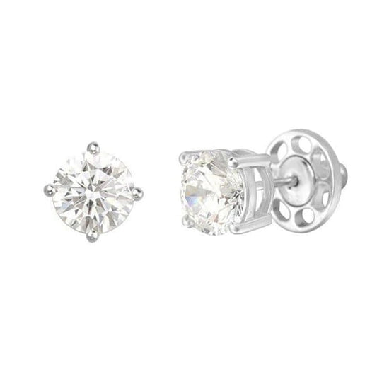 Classic Round Silver Studs Diamond Immitation