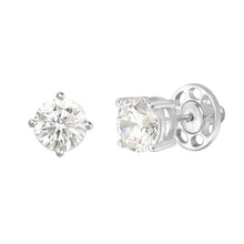 Load image into Gallery viewer, Classic Round Silver Studs Diamond Immitation
