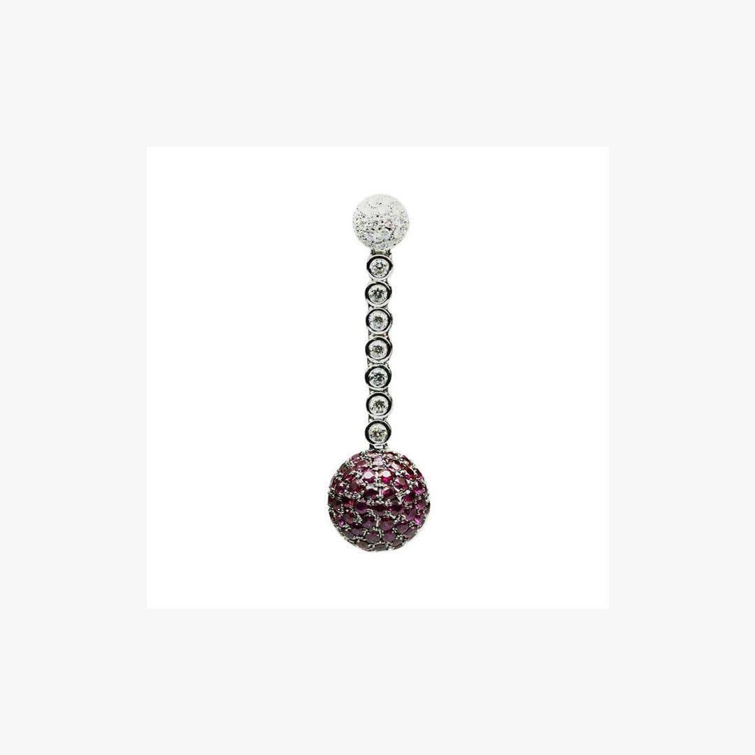 Designer Fashion Fine Jewelry Ruby White Diamond Gold Pendant - Natkina