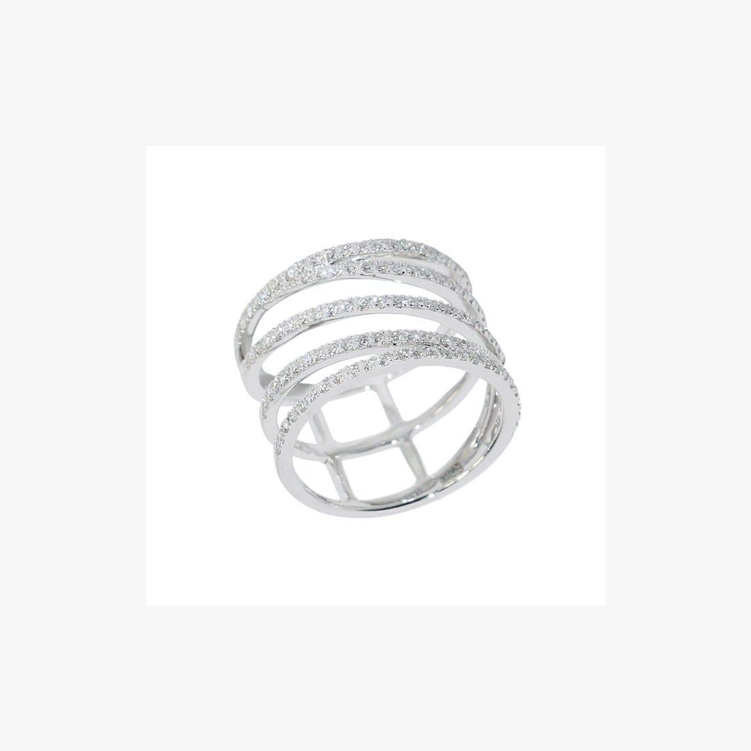 Designer Fashion Fine Jewelry White Diamond Gold Ring - Natkina