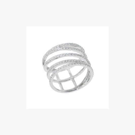 Designer Fashion Fine Jewelry White Diamond Gold Ring - Natkina