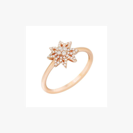 Diamond Star Pink Gold Ring - Natkina