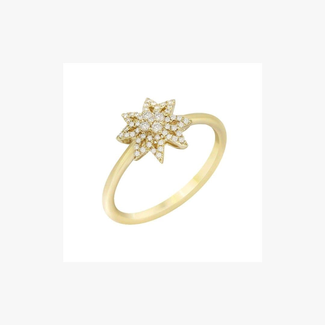 Diamond Star Yellow Gold Ring - Natkina