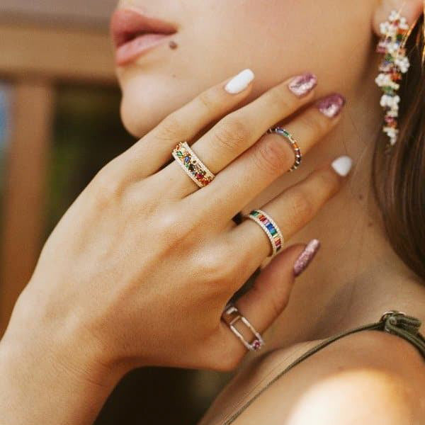 Double Rainbow Silver Ring