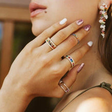 Load image into Gallery viewer, Double Rainbow Silver Ring
