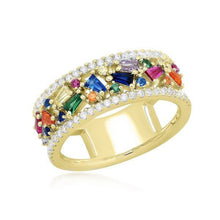 Load image into Gallery viewer, Double Rainbow Silver Ring
