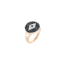 Load image into Gallery viewer, Evil Eye Sapphire Gold Ring - Natkina
