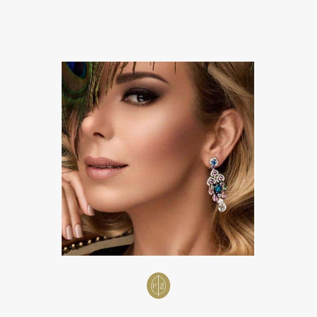 Fabergé Délices D’Été Collection Diamond Sapphire Black Opal Earrings - Natkina