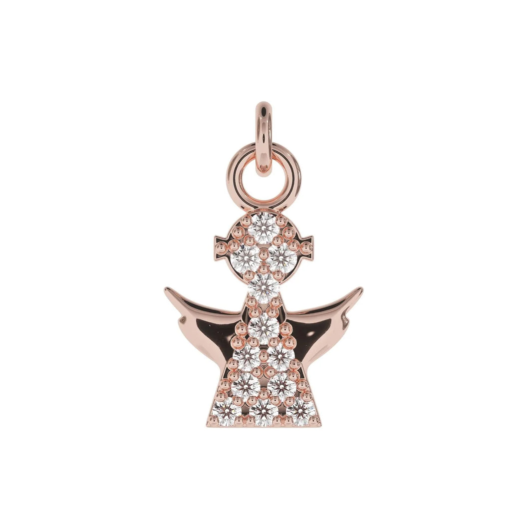 Personalised Silver Pendant Small Angel