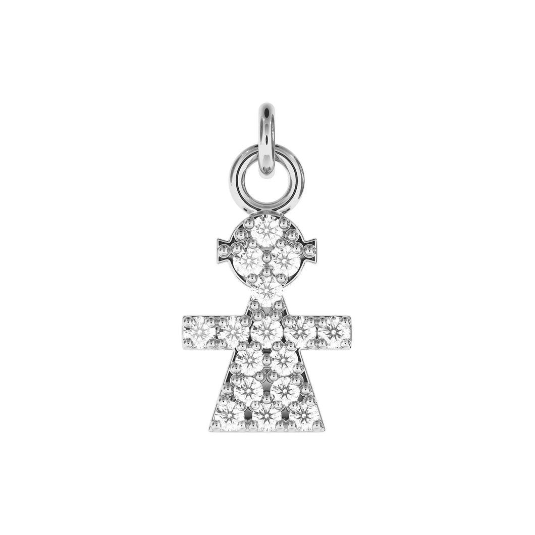 Personalised Silver Pendant Small Girl