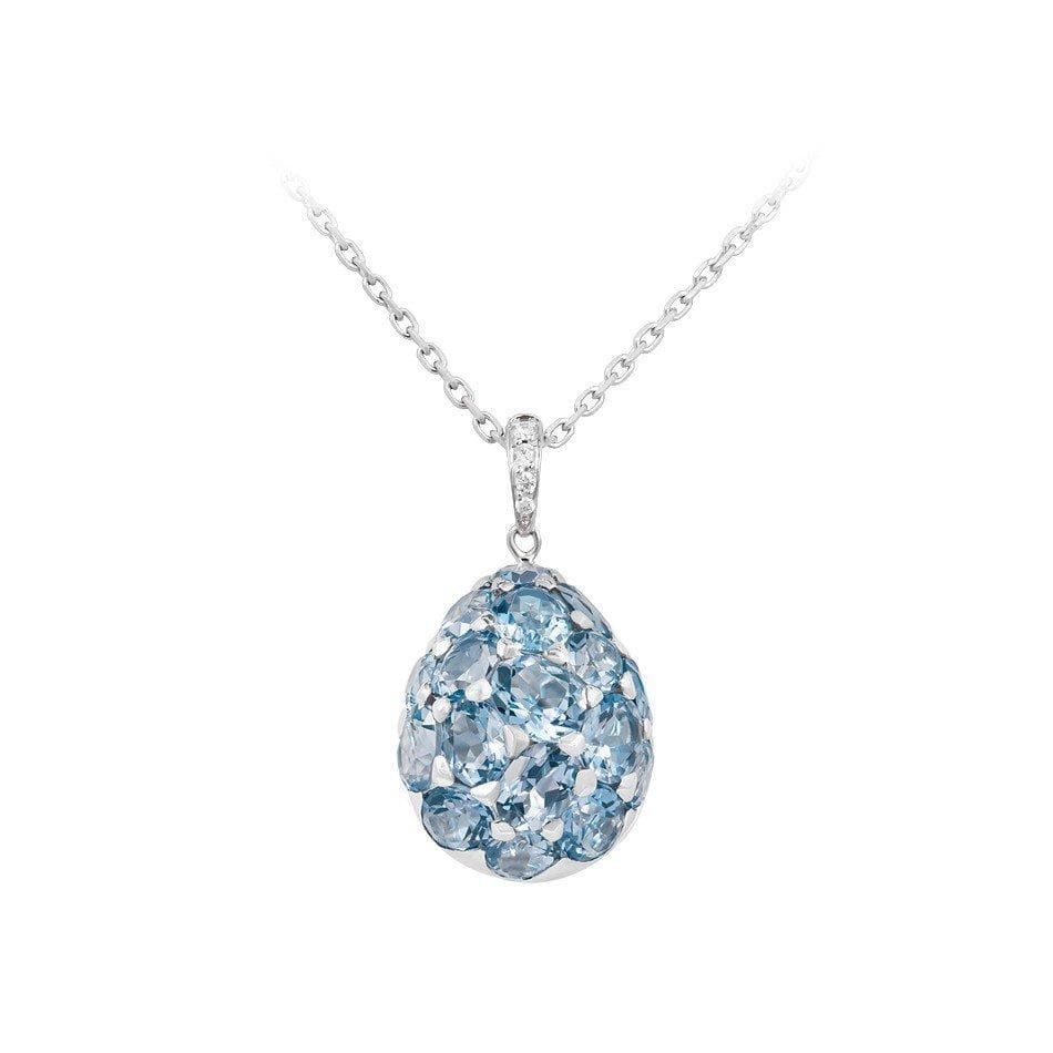 Gloria Oval Blue Topaz Pendant - Natkina