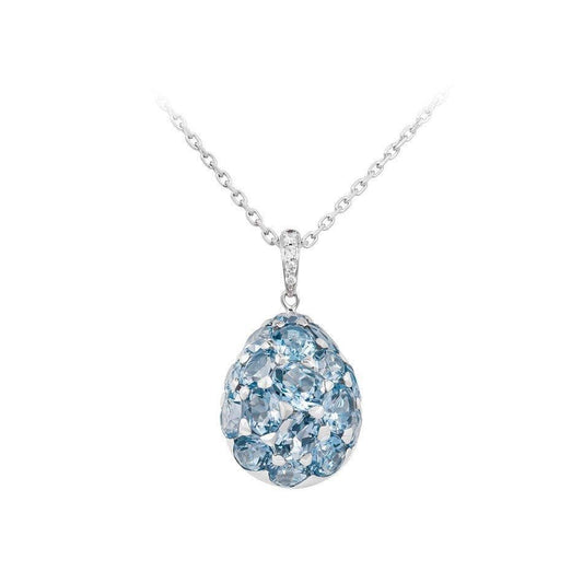 Gloria Oval Blue Topaz Pendant - Natkina
