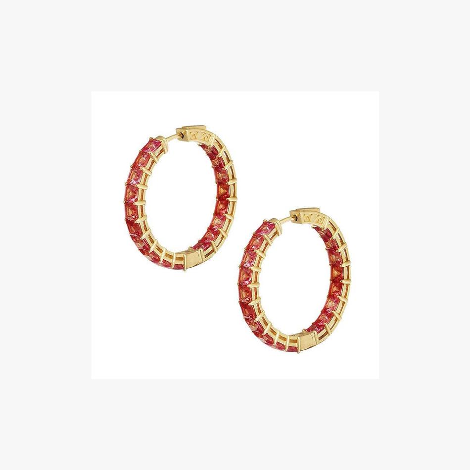Colourful Hoop Silver Earrings
