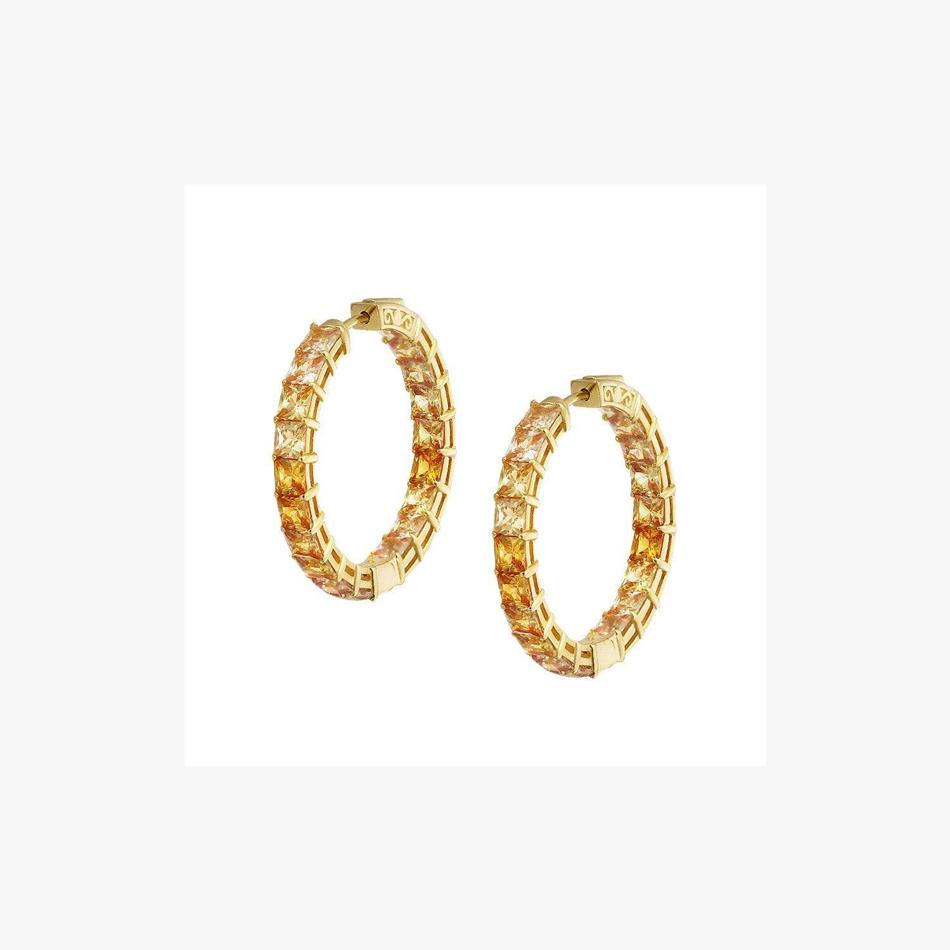 Colourful Hoop Silver Earrings