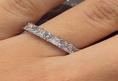 Triangle and Round Cut Eternity Silver Band