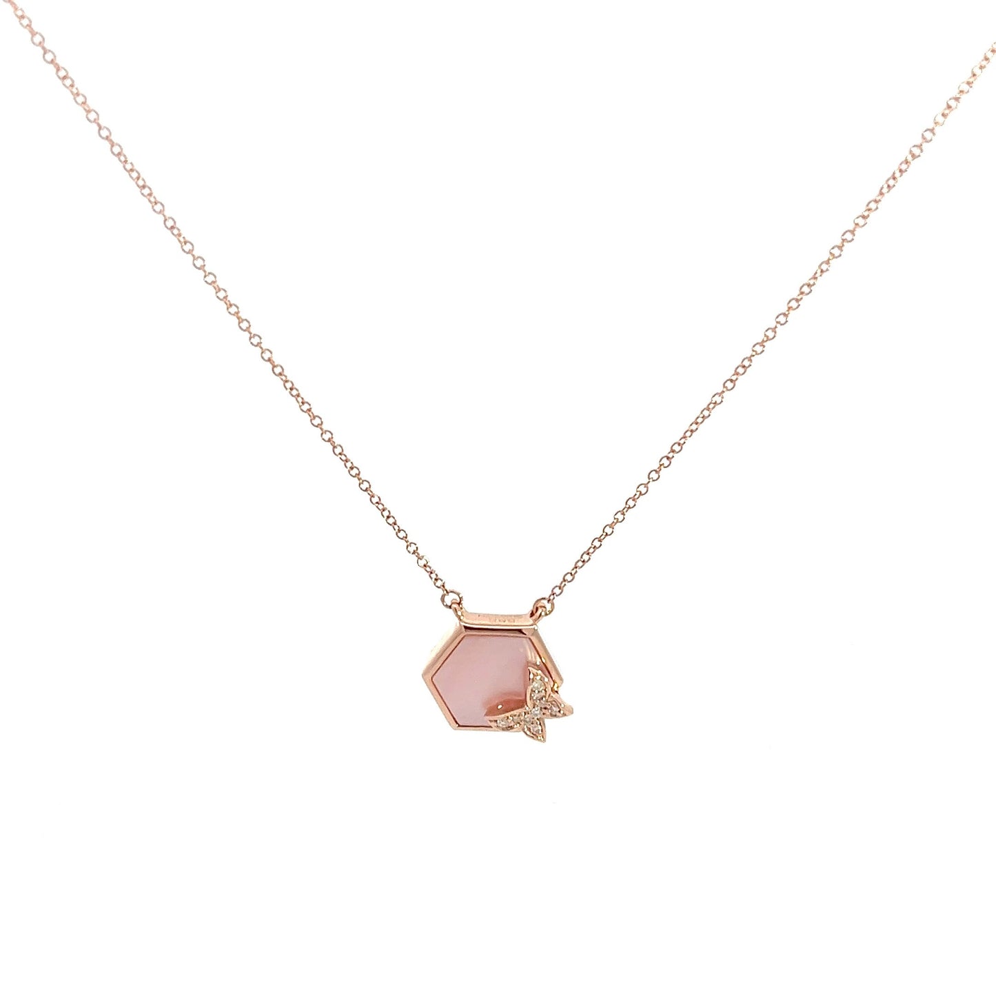 Eternelle Necklace Mother of Pearl Diamond Rose Gold
