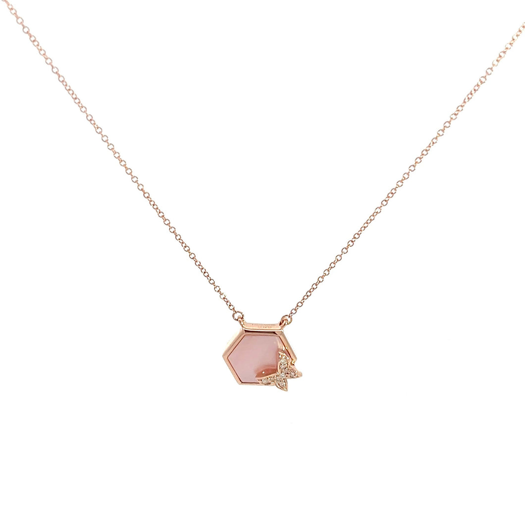 Eternelle Necklace Mother of Pearl Diamond Rose Gold