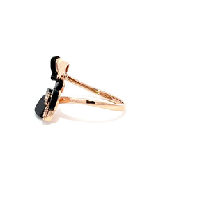 Eternelle Orchid Ring Onyx Rose Gold