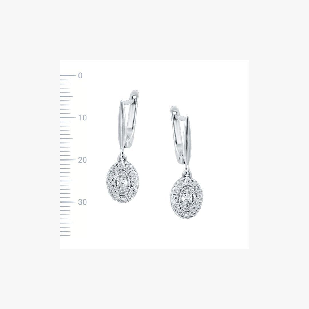 Impressive Classic Diamond White Gold Lever-Back Dangle Earrings - Natkina
