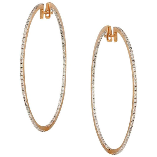 Impressive Diamond Yellow Gold Hoop Earrings - Natkina
