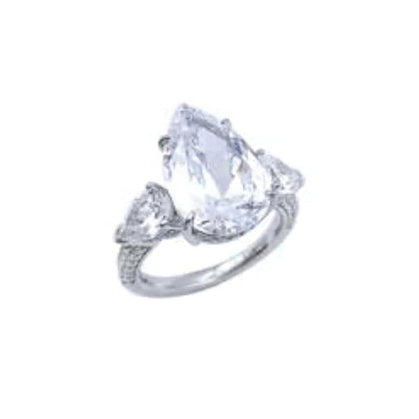 Pear Cut Diamond Imitation Silver Ring Kim