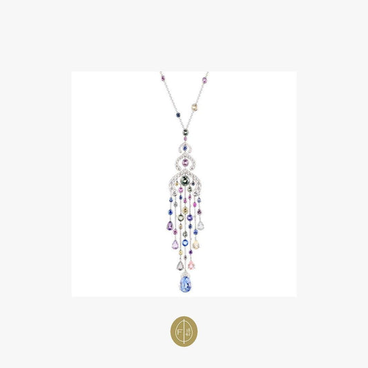 Limited Edition Fabergé Délices D’Été Diamonds and Pear Shape Sapphires Necklace - Natkina