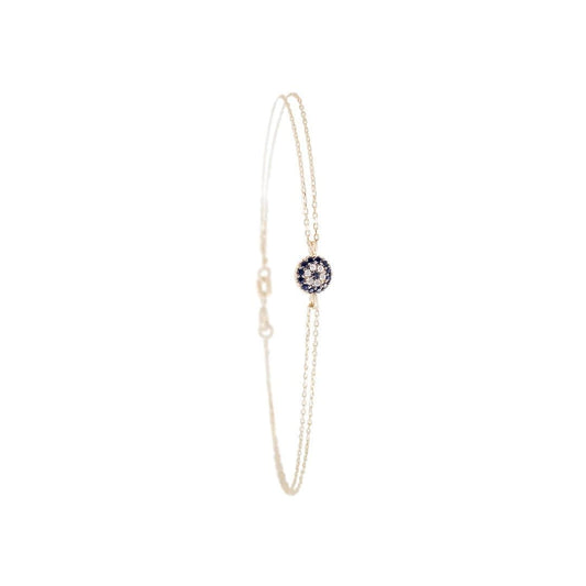 Little Eye Blue Center Gold Bracelet - Natkina