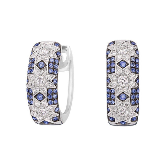 Long 3 Star earrings Blue Sapphire - Natkina