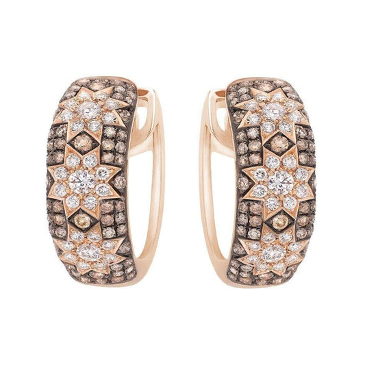 Long 3 Star earrings Champagne Diamonds - Natkina