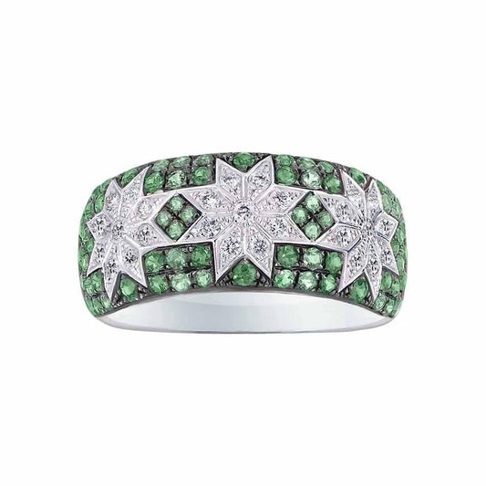 Long 3 Star Ring Tsavorite - Natkina
