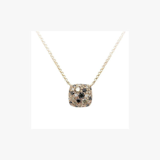 Modern White Black Brown Diamond Combination Pink Gold Fashion Pendant Necklace - Natkina