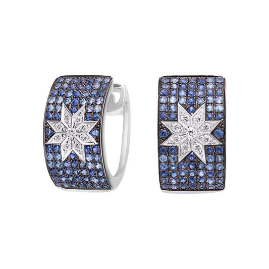Mono Star earrings wide Blue Sapphire - Natkina