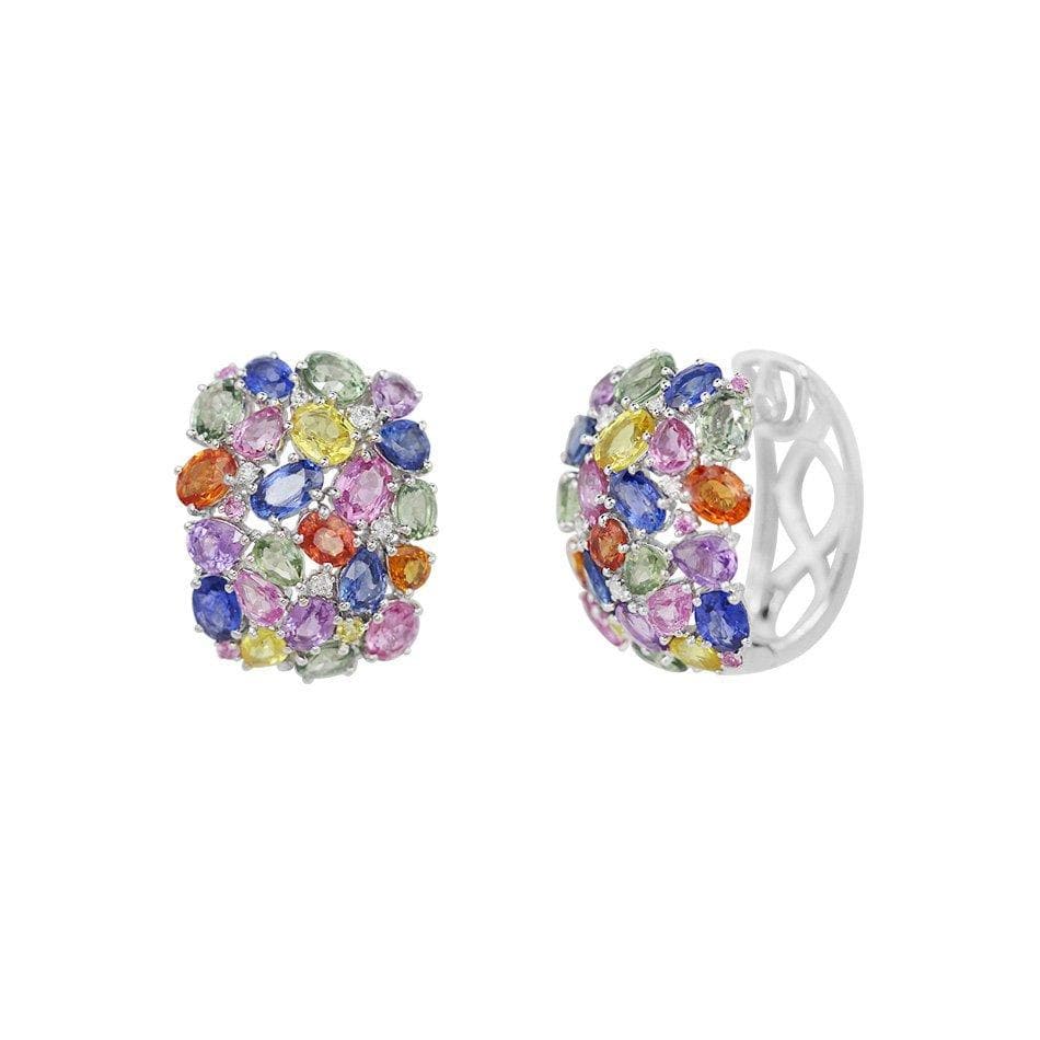 Multicolour White Gold Earrings - Natkina