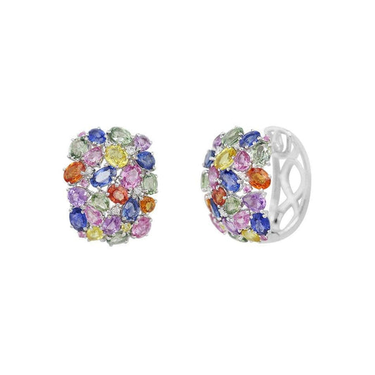 Multicolour White Gold Earrings - Natkina