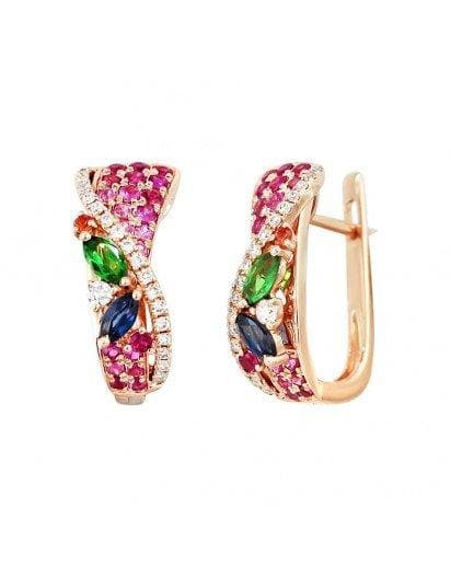 Multisapphire Signature Diamond Earrings - Natkina