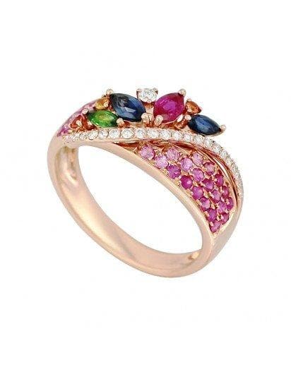 Multisapphire Signature Diamond Ring - Natkina