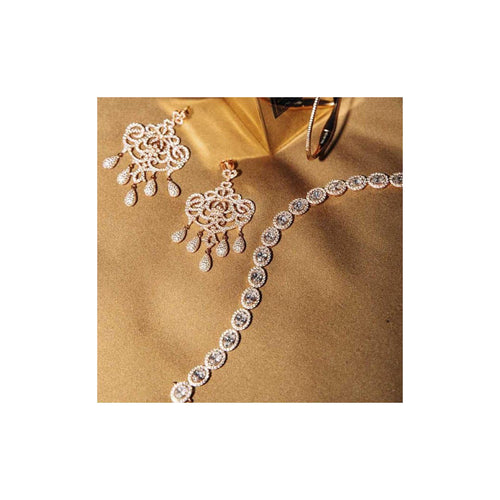 Oval Cut Diamond Imitation Silver Tennis Bracelet - Natkina