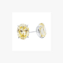 Load image into Gallery viewer, Oval Cut Diamond Imitation Stud Silver Earrings - Natkina
