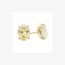 Load image into Gallery viewer, Oval Cut Diamond Imitation Stud Silver Earrings - Natkina
