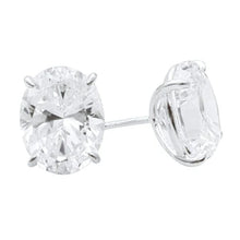 Load image into Gallery viewer, Oval Cut Diamond Imitation Stud Silver Earrings
