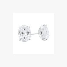 Load image into Gallery viewer, Oval Cut Diamond Imitation Stud Silver Earrings - Natkina
