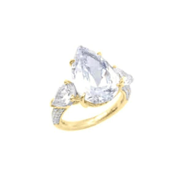 Pear Cut Diamond Imitation Silver Ring Kim