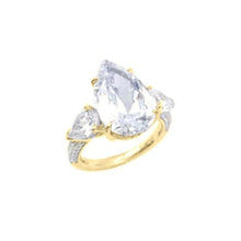 Load image into Gallery viewer, Pear Cut Diamond Imitation Silver Ring Kim

