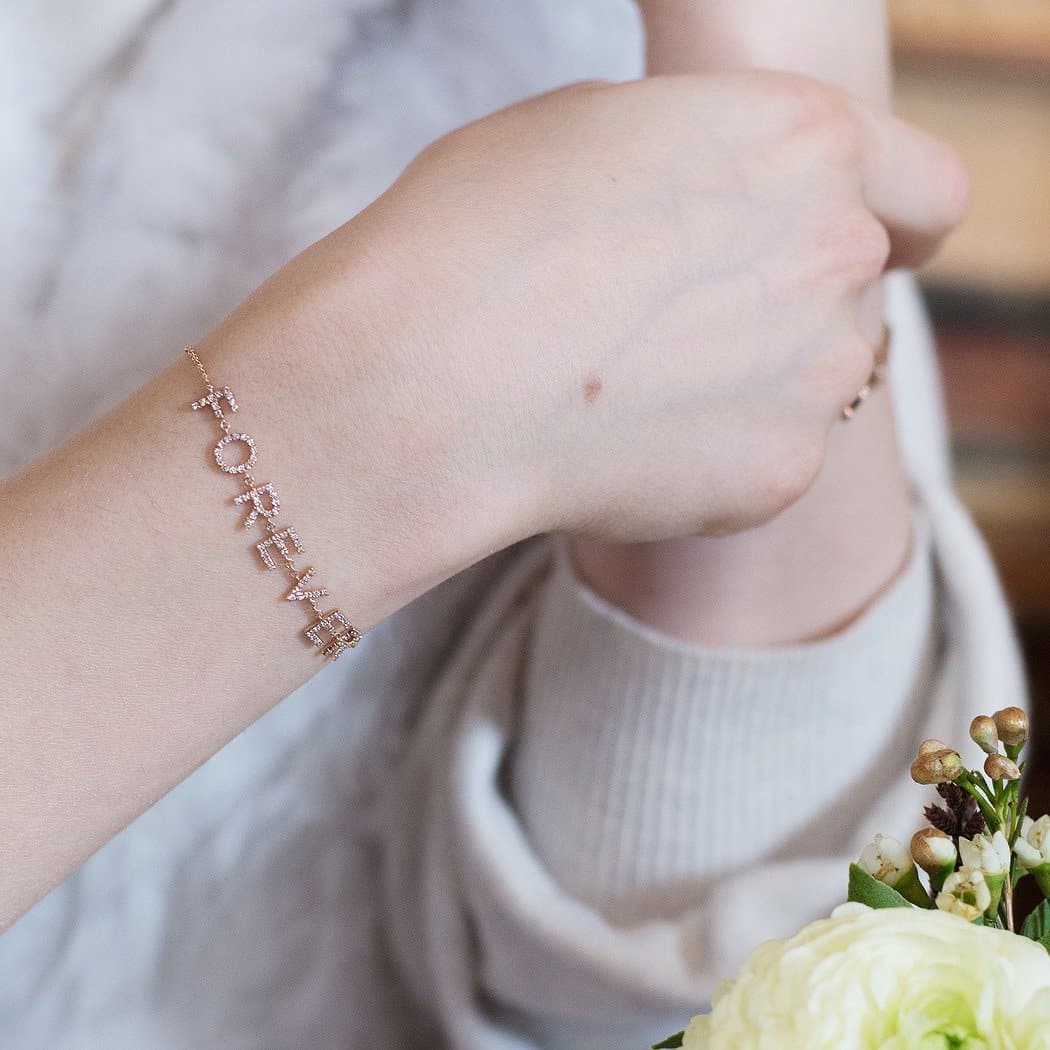 Personalized Diamond Bracelet Multiple Letters - Natkina