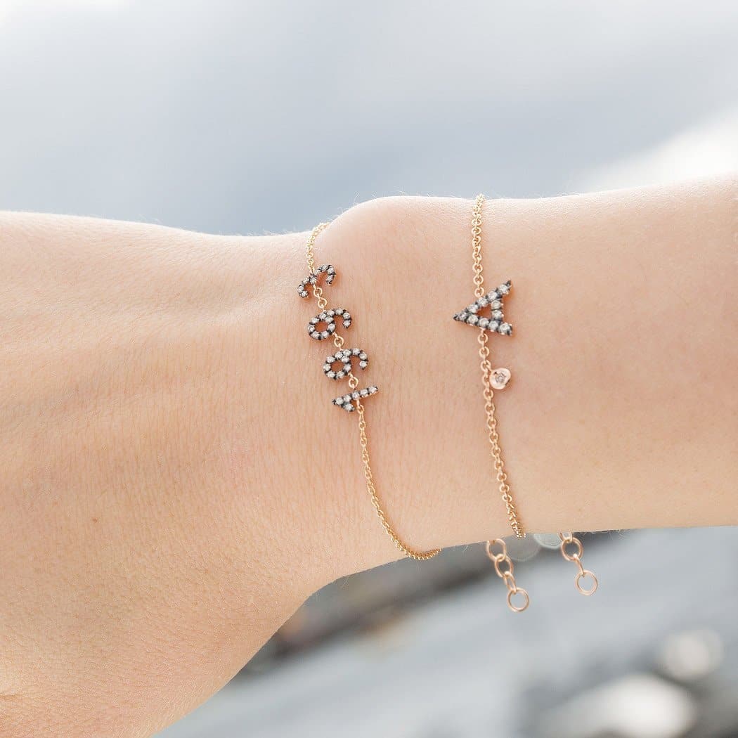 Personalized Diamond Bracelet Multiple Letters - Natkina