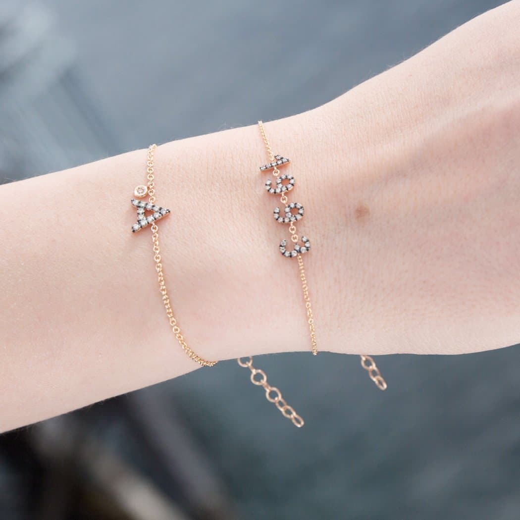 Personalized Diamond Bracelet Multiple Letters - Natkina