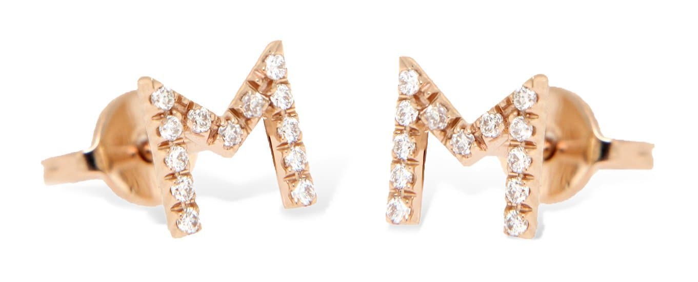 Personalized Diamond Mono Earring 1 letter - 7mm - Natkina