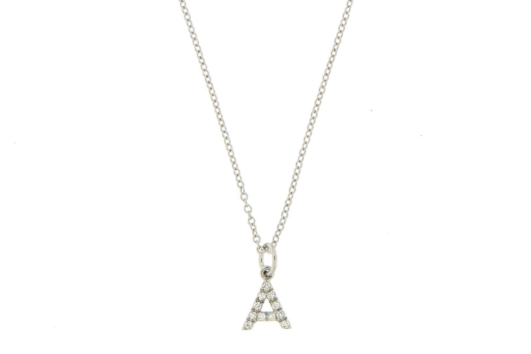 Personalized Diamond Necklace Single Letter - Natkina