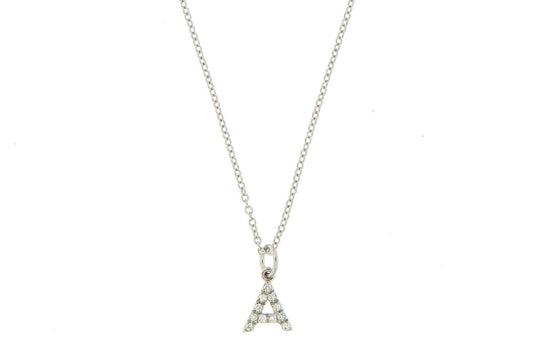 Personalized Diamond Necklace Single Letter - Natkina